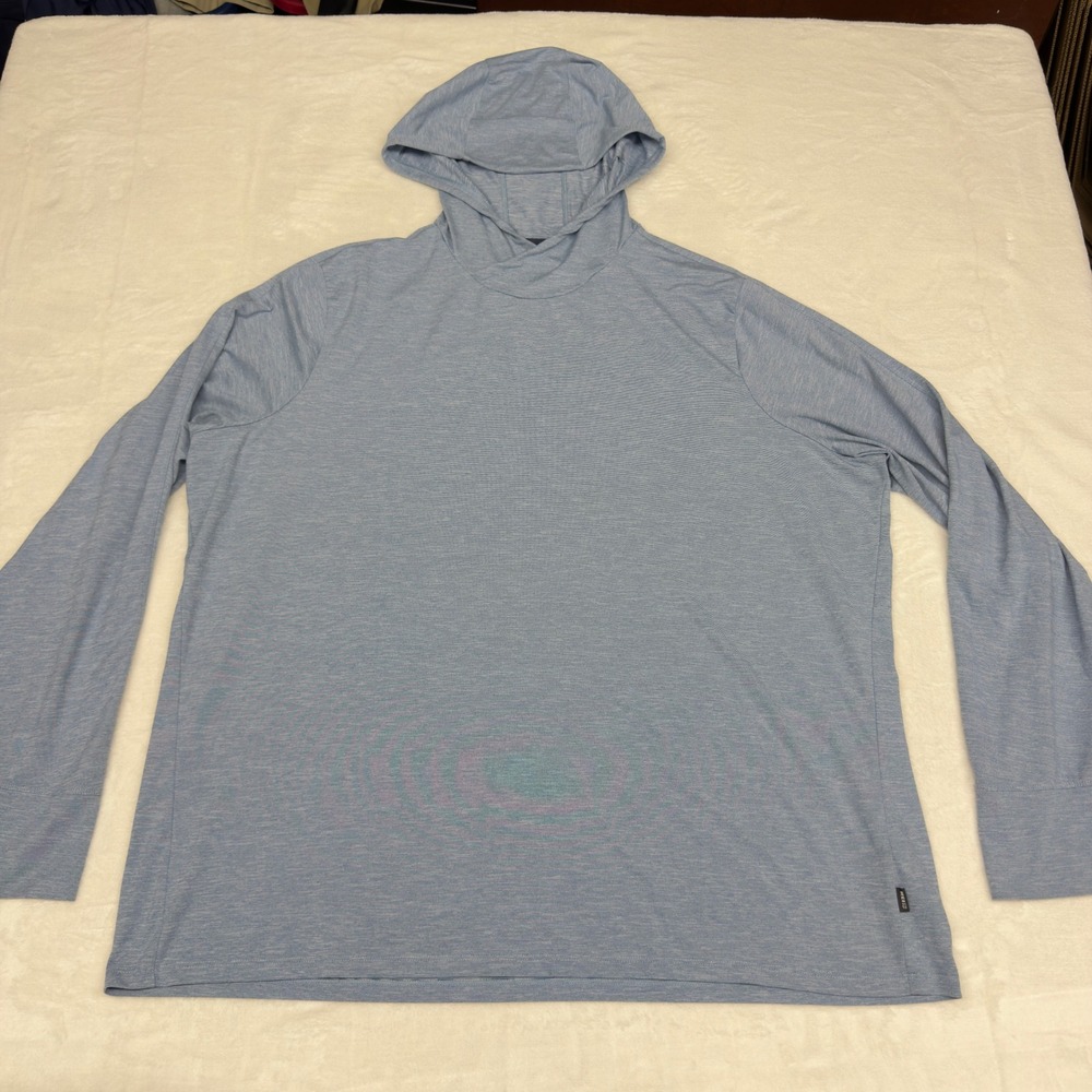 REI Sahara Shade Hoodie Mens 3XL Blue Sun Shirt Thumbholes Hiking UPF Stretch